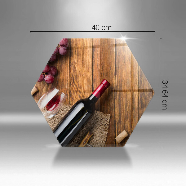 Chopping board A bottle of red wine