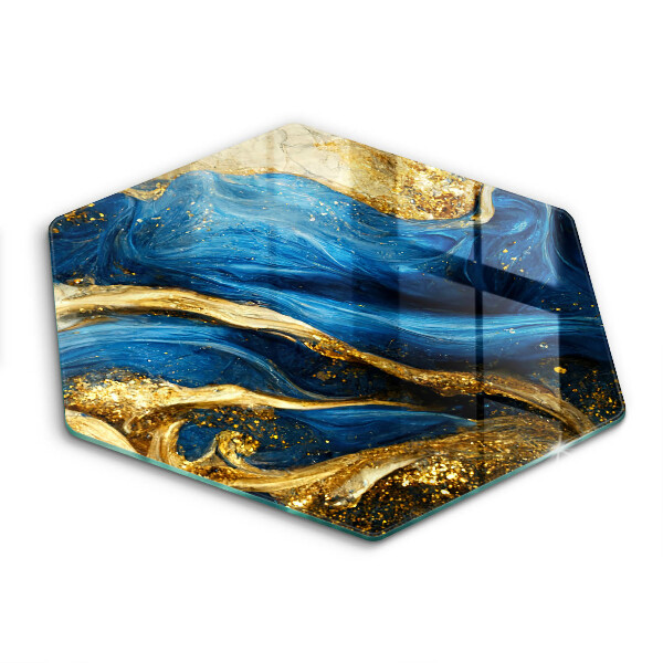 Chopping board Blue-gold marble