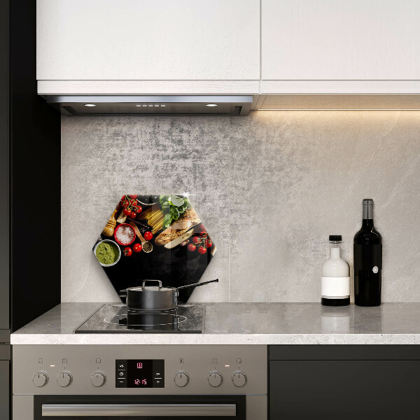 Chopping board Italian ingredients and spices