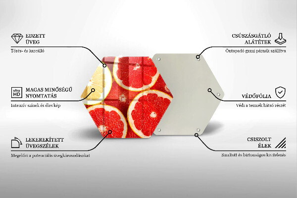Chopping board Grapefruit slices