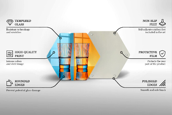 Chopping board Two glasses of water
