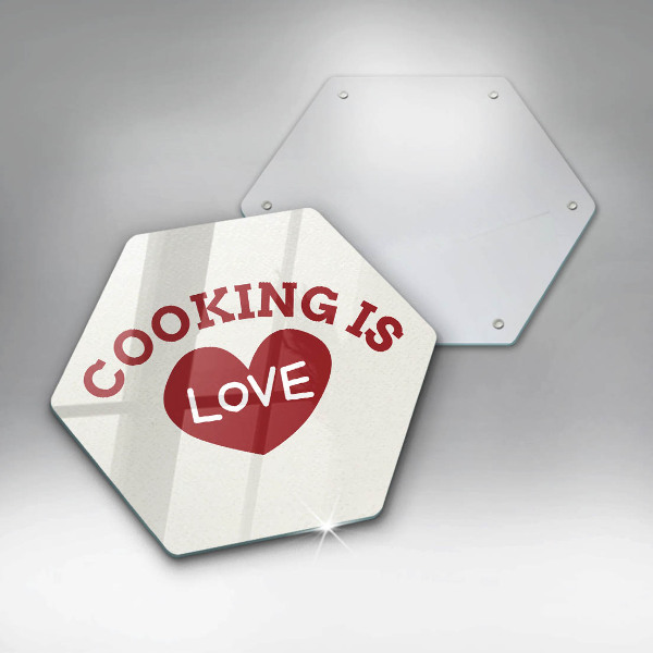 Chopping board The inscription Cooking is love