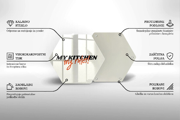 Chopping board The inscription My Kitchen My Rules