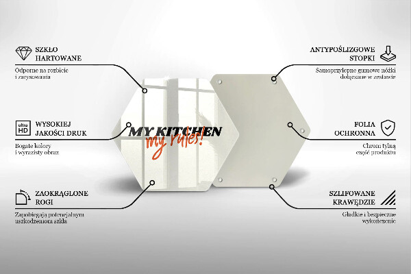 Chopping board The inscription My Kitchen My Rules