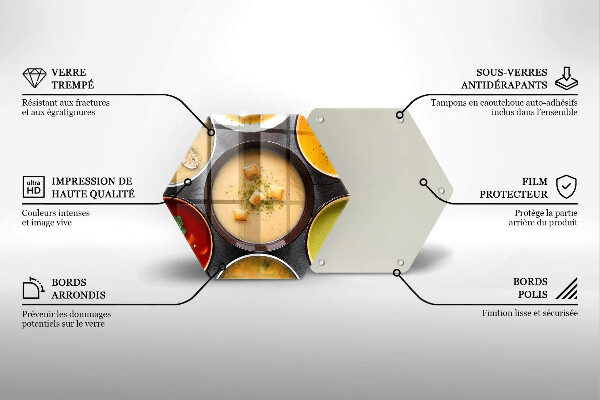 Chopping board Colorful soups