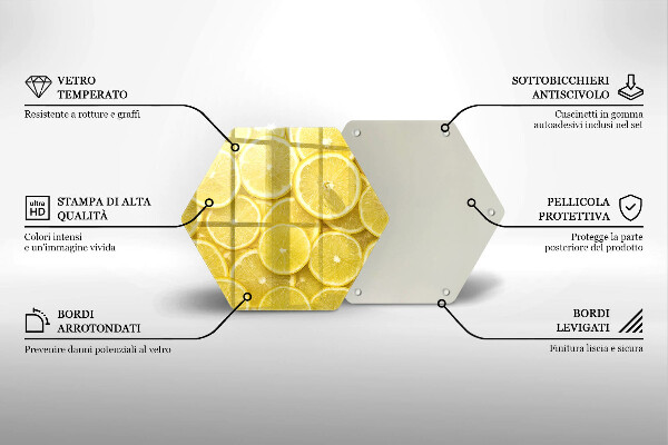 Glass worktop saver Lemon fruit