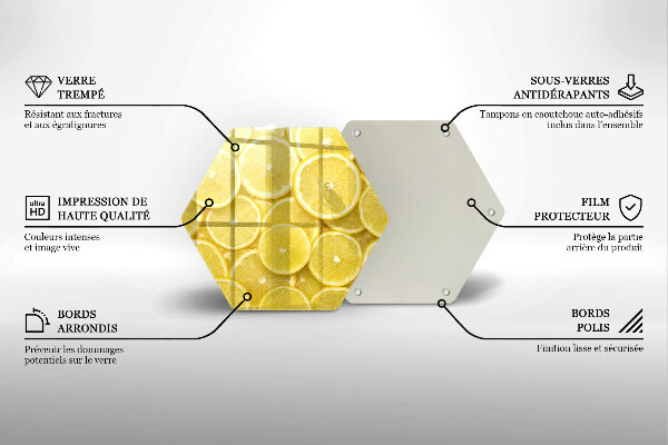 Glass worktop saver Lemon fruit