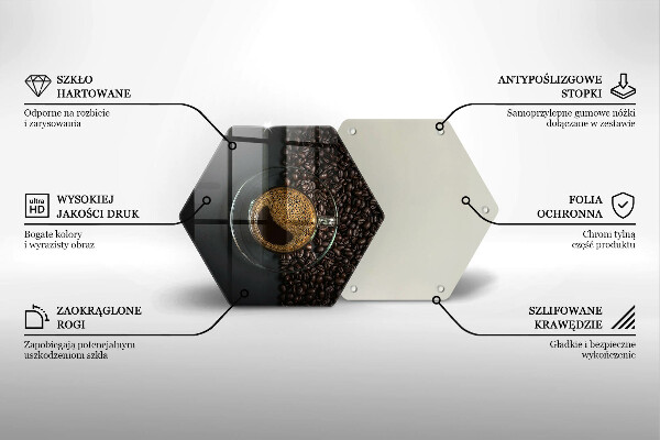 Glass worktop saver Coffee and grains