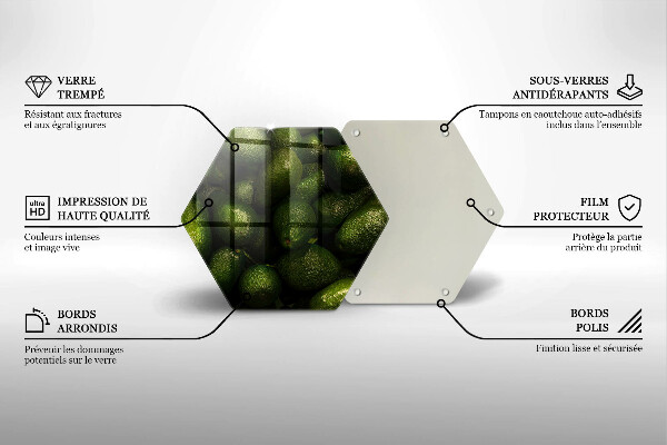 Glass kitchen board Avocado fruit