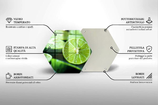 Glass kitchen board Lime citruses