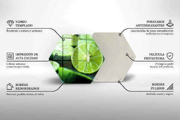 Glass kitchen board Lime citruses