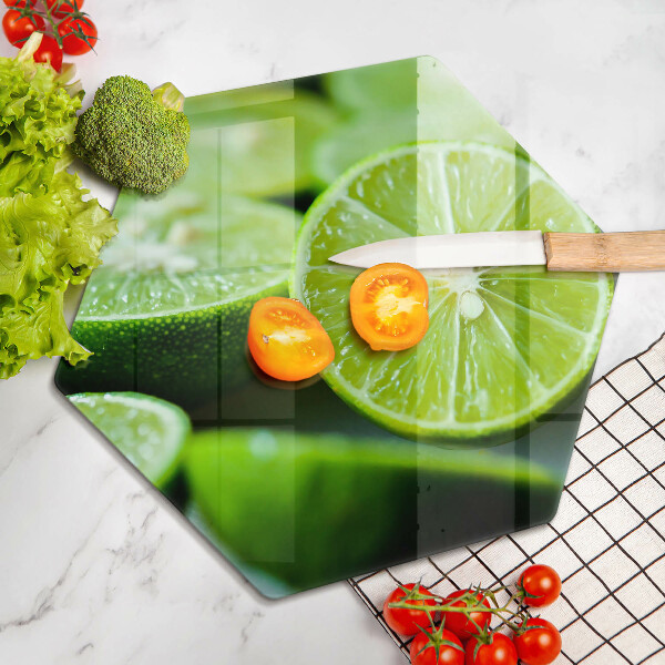 Glass kitchen board Lime citruses