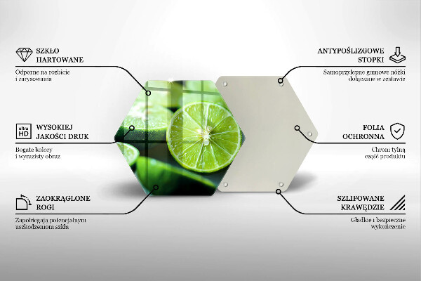 Glass kitchen board Lime citruses