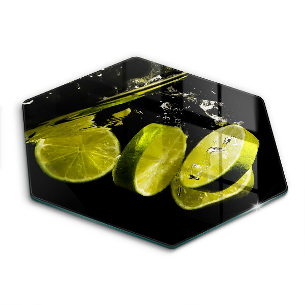 Glass kitchen board Lime in water