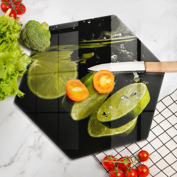 Glass kitchen board Lime in water