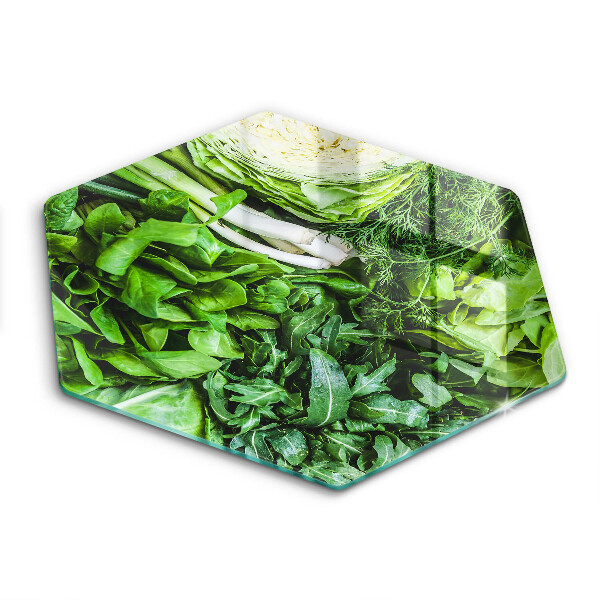 Glass kitchen board Green vegetables