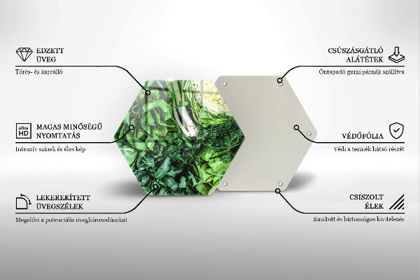 Glass kitchen board Green vegetables