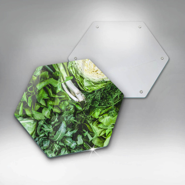 Glass kitchen board Green vegetables