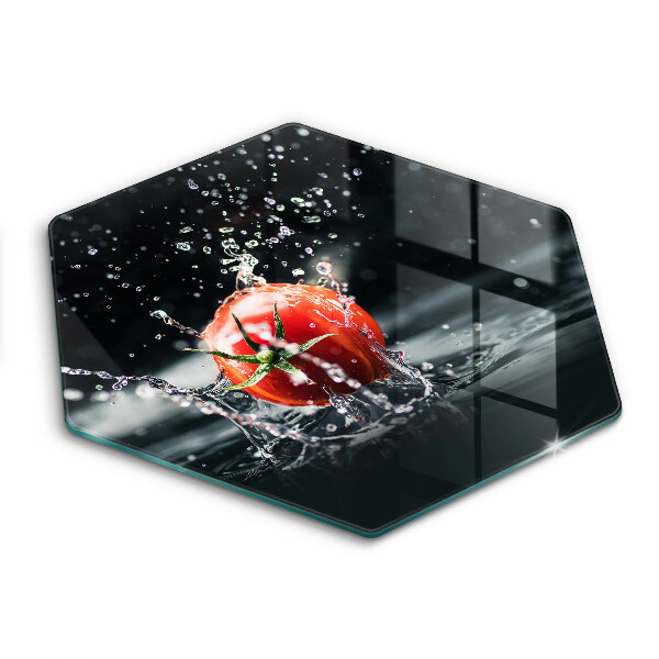 Glass kitchen board Tomato in water