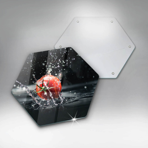 Glass kitchen board Tomato in water