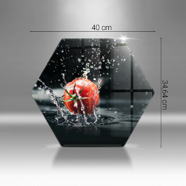 Glass kitchen board Tomato in water