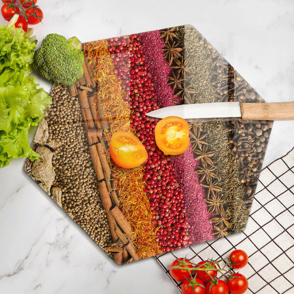 Chopping board Colorful spices