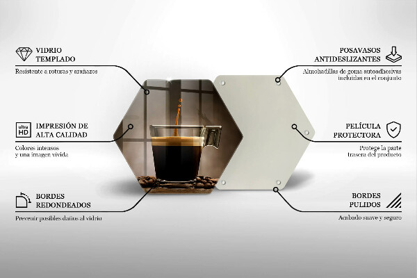 Chopping board Glass and coffee beans