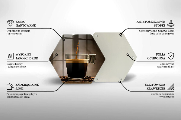Chopping board Glass and coffee beans