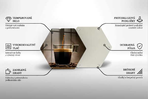 Chopping board Glass and coffee beans