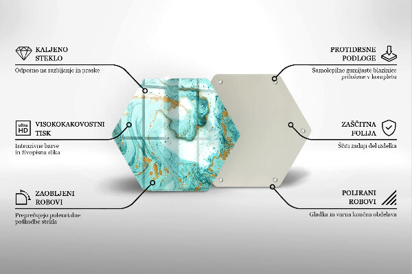 Glass worktop saver Blue abstraction