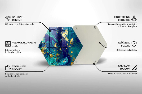 Chopping board glass Abstraction with gold