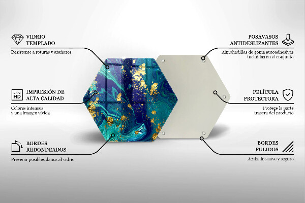 Chopping board glass Abstraction with gold