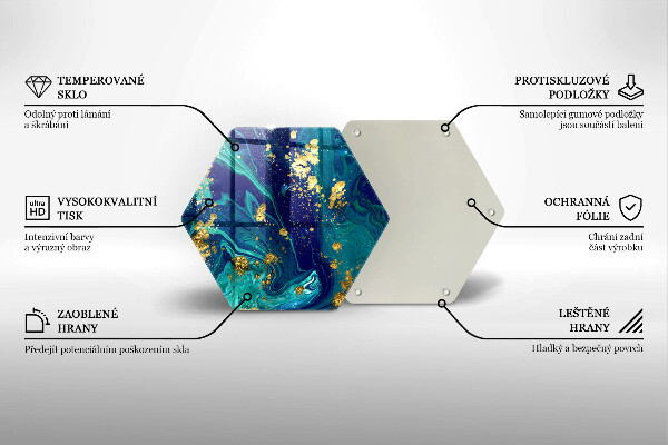 Chopping board glass Abstraction with gold