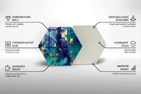 Chopping board glass Abstraction with gold