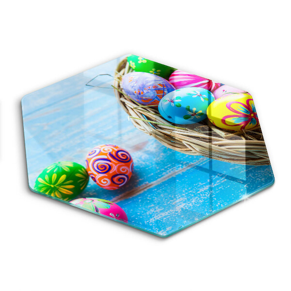 Glass worktop saver Easter eggs