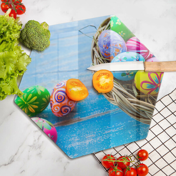 Glass worktop saver Easter eggs