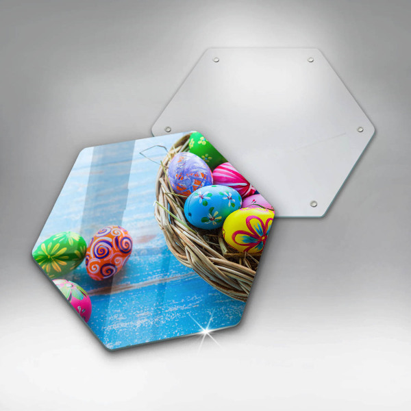 Glass worktop saver Easter eggs