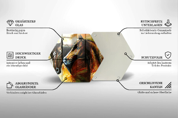 Chopping board Animals horses