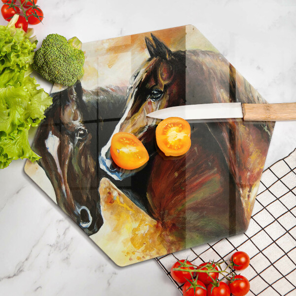 Chopping board Animals horses