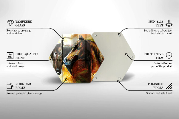 Chopping board Animals horses