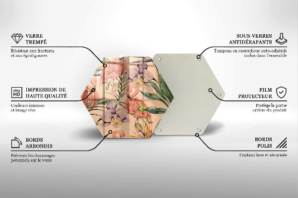 Glass worktop saver Flaminga illustration