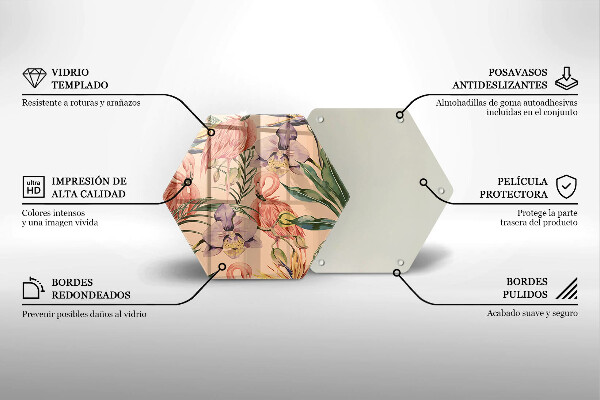 Glass worktop saver Flaminga illustration