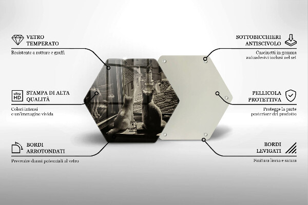 Chopping board Cats city and window