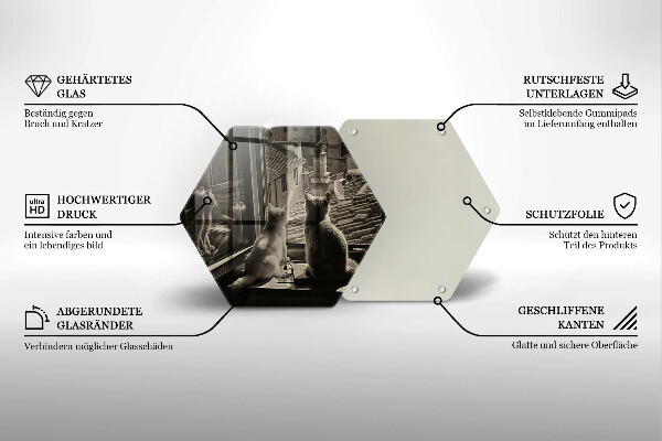 Chopping board Cats city and window