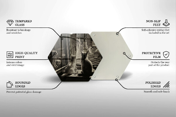 Chopping board Cats city and window