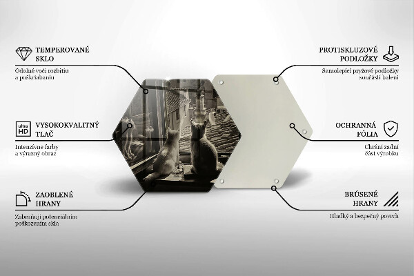 Chopping board Cats city and window