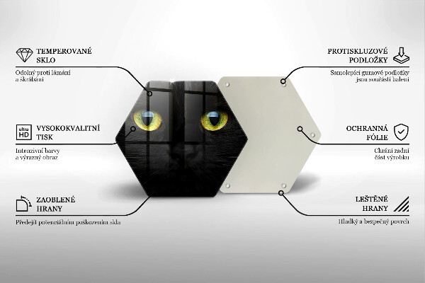 Chopping board glass Animal cat eyes