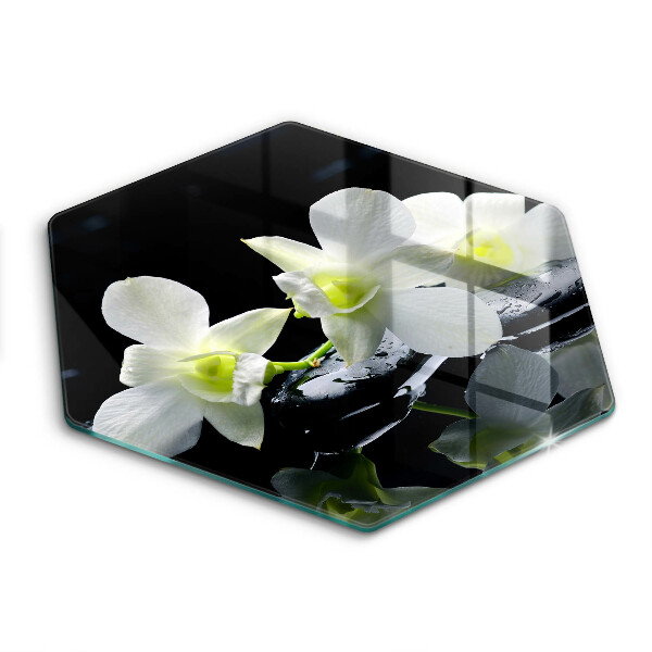 Chopping board Zen white flowers in water