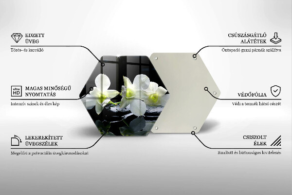 Chopping board Zen white flowers in water