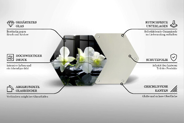 Chopping board Zen white flowers in water